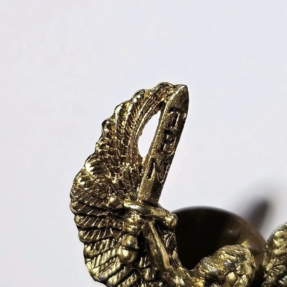 Trinity Broadcasting Network Warrior Angel Pin Brooch Gold Tone Aprox 1 inch